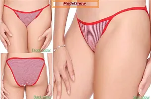 FASHIONIO - Women's Imported Cotton Lycra Multicolor (Solid Plain Color) Bikini/Tanga Brief Panties (28-32 Waist) - Pack of 2-thumb2
