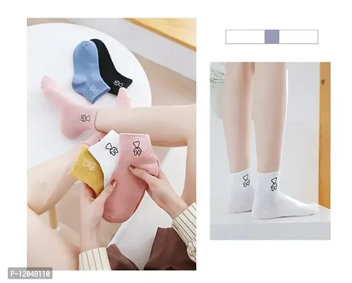 FashionIO? - Women?s Cotton High Ankle Length No Show High Cut Socks Multicolor Free Size 3 Pair-thumb5