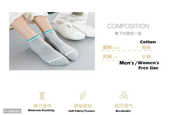 FashionIO? - Women?s Cotton Ankle Length No Show Low Cut Socks Multicolor Free Size 3 Pair-thumb4
