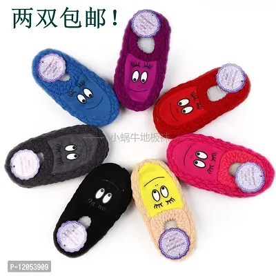 FabChoice-Ladies/Womens/Girls Winter Warm Slipper Socks, Knitted Booti, Room Socks, Anti slip Socks 1 Pair Blue Colour Size 6-thumb3