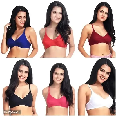 Buy Women's Pack of 6 Cotton Non-Padded Non-Wired Everyday Used