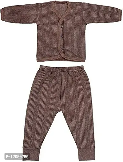 FashionIO? - Baby Front Open Thermal Top & Pyjama Set Round Neck, Full Sleeves, Winter Wear Suit for Girls & Boys Pack of 3 (0-6 Months)-thumb3