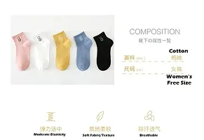 FashionIO? - Women?s Cotton High Ankle Length No Show High Cut Socks Multicolor Free Size 3 Pair-thumb3