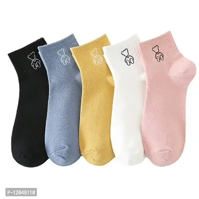 FashionIO? - Women?s Cotton High Ankle Length No Show High Cut Socks Multicolor Free Size 3 Pair-thumb0