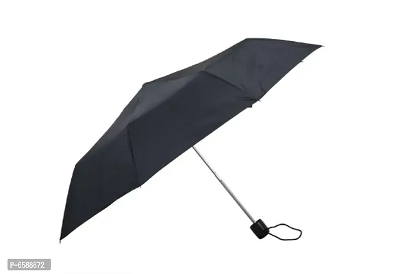 Raj 3 Fold Black Polyester Umbrella