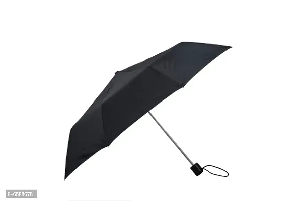 Yuvraj 3 Fold Black Polyester Umbrella-thumb0