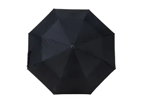 Yuvraj 3 Fold Black Polyester Umbrella-thumb1