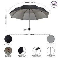 Yuvraj 3 Fold Black Polyester Umbrella-thumb2