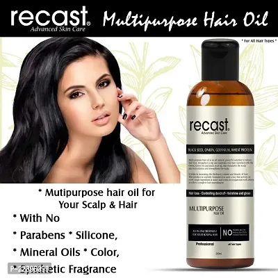 Recast Onion Black Seed Multi-Purpose Hair Oil Control Hair Fall  Dandruff NO Mineral Oil, Silicones  Synthetic Fragrance - 200 ml-thumb5