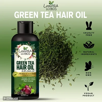 Luxura Sciences Green Tea Hair Oil with Onion Oil 200ml for Hair Improvement.-thumb4