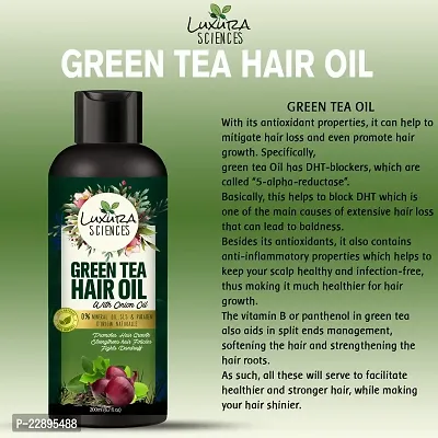 Luxura Sciences Green Tea Hair Oil with Onion Oil 200ml for Hair Improvement.-thumb3