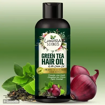 Luxura Sciences Green Tea Hair Oil with Onion Oil 200ml for Hair Improvement.-thumb2