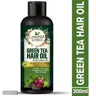 Luxura Sciences Green Tea Hair Oil with Onion Oil 200ml for Hair Improvement.-thumb0