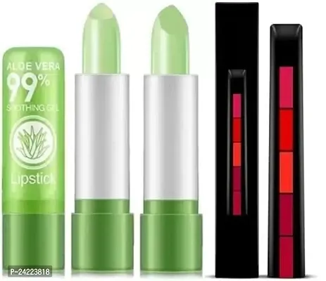 2 PC ALOE VERA LIPSTICK AND RED EDITION 5 IN 1 LIPSTICK