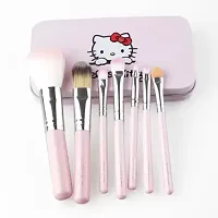 HELLO KITTY 7 PC PINK COLOUR MAKEUP BRUSHES SET WITH STORAGE BOX-thumb1