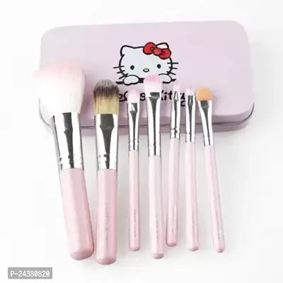 HELLO KITTY 7 PC PINK COLOUR MAKEUP BRUSHES SET WITH STORAGE BOX-thumb2