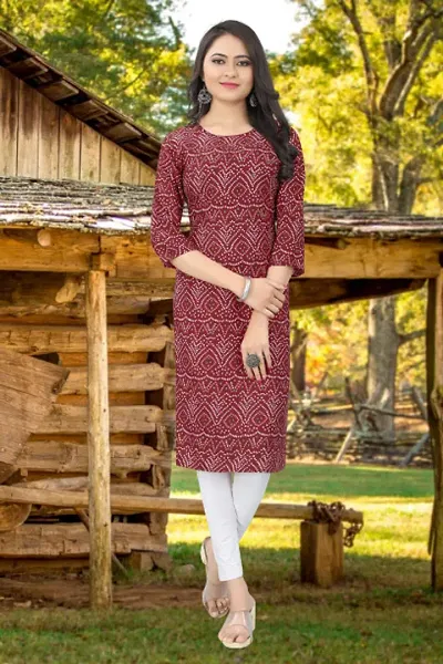 WOMEN CREPE FABRIC BANDHANI PRINT KURTI