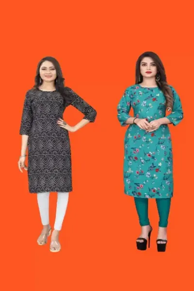 WOMEN CREPE FABRIC PRINT KURTI