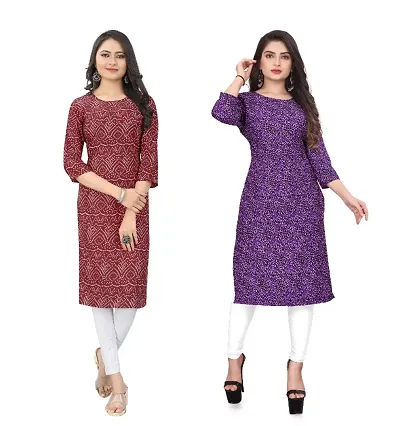 Plus Size Combo of 2 Crepe Kurti