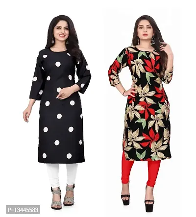 WOMEN CREPE FABRIC PRINT KURTI (COMBO 2)