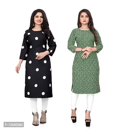 WOMEN CREPE FABRIC PRINT KURTI (COMBO 2)