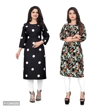 WOMEN CREPE FABRIC PRINT KURTI (COMBO 2)