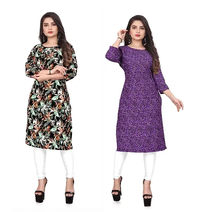 Plus Size Combo of 2 Crepe Kurti