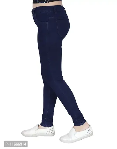 Vesicle Women's Denim Lycra Skinny Fit Single Button Casual Jeans, Navy Blue (Size: 32); [V-1BJEANS-NBLU-32]-thumb2