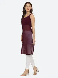Vesicle Women Pleated top Straight Kurta Cotton Dress (XL, Purple)-thumb3