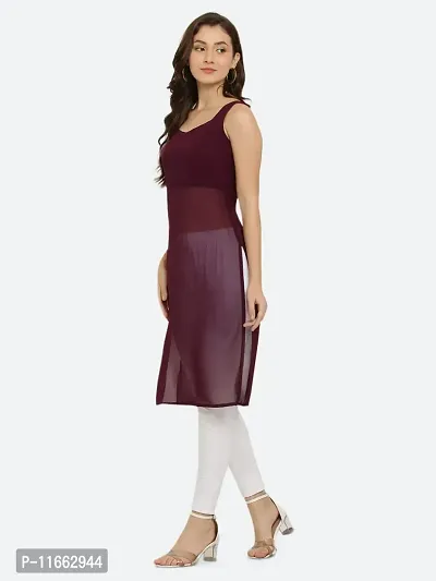 Vesicle Women Pleated top Straight Kurta Cotton Dress (XL, Purple)-thumb4