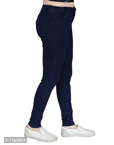 Vesicle Women's Denim Lycra Skinny Fit Single Button Casual Jeans, Navy Blue (Size: 32); [V-1BJEANS-NBLU-32]-thumb4