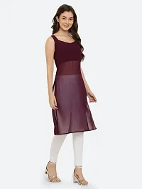 Vesicle Women Pleated top Straight Kurta Cotton Dress (XL, Purple)-thumb1