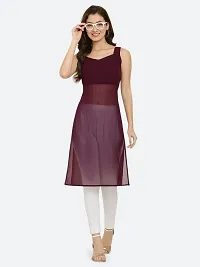 Vesicle Women Pleated top Straight Kurta Cotton Dress (XL, Purple)-thumb2