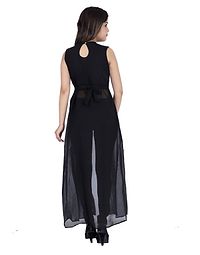 Black Georgette Self Design Kurtas For Women-thumb4