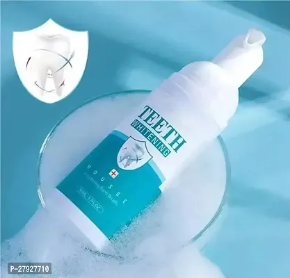 Teeth Whitening Foam Toothpaste Makes You Reveal Perfect  White Teeth, Natural Whitening Foam Toothpaste Mousse with Fluoride Deeply Clean Gums Remove Stains- 60 ML