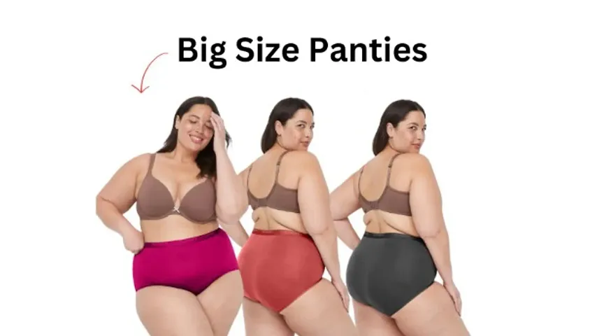 Plus Size Panties for Women | High Waist Panty with Full Coverage | Inside Elastic - No Elastic Exposure to | Plus Size | Pack of 3