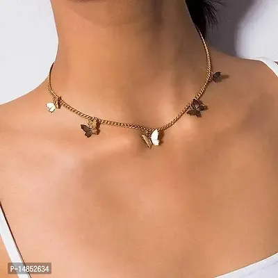 Exotique Butterfly Necklace Chain Choker for women and for girls for all the occasions-thumb0