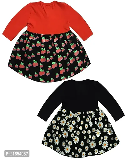 Shopoline Cotton Full Sleeve Frock Design for New Born Baby Kids Girls Infant Pack of 2-thumb2