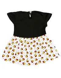 Shopoline Cotton Half Sleeve Frock Design for New Born Baby Kids Girls Infant Pack of 2 (0-3 Months, RED Black)-thumb3