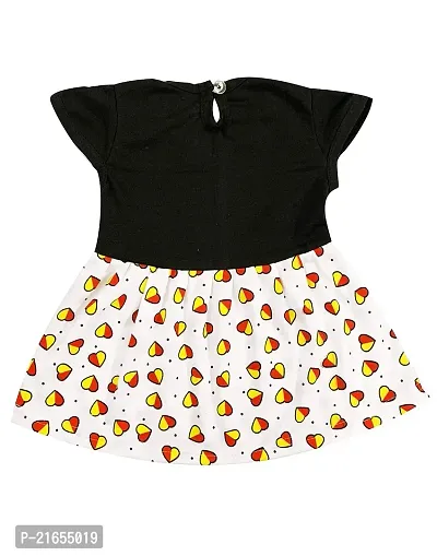 Shopoline Cotton Half Sleeve Frock Design for New Born Baby Kids Girls Infant Pack of 2 (0-3 Months, RED Black)-thumb4