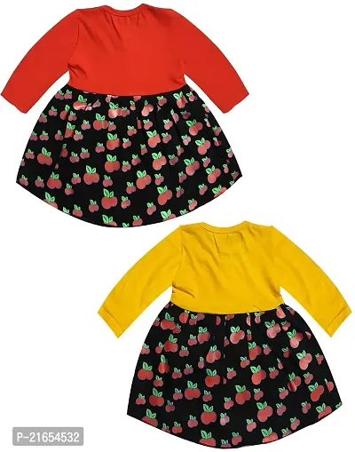 Shopoline Cotton Full Sleeve Frock Design for New Born Baby Kids Girls Infant Pack of 2-thumb2