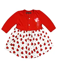 Shopoline Cotton Full Sleeve Frock Design for New Born Baby Kids Girls Infant Pack of 2 (0-3 Months, Multi 5)-thumb1