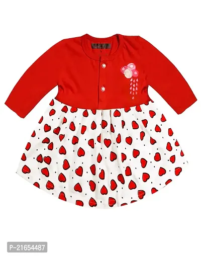 Shopoline Cotton Full Sleeve Frock Design for New Born Baby Kids Girls Infant Pack of 2 (0-3 Months, Multi 5)-thumb2