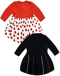 Shopoline Cotton Full Sleeve Frock Design for New Born Baby Kids Girls Infant Pack of 2 (0-3 Months, Multi 5)-thumb2