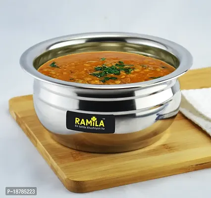 Ramila Stainless Steel Handi Set With Lid, Patila Set, bhagona Set ( 3Pcs Handi And 3 Pcs Lid )-Capacity-1500ml,1000ml,750ml-thumb4