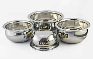 Stainless Steel Handi Set, Serving Handi,Cookware Set ,Patila, Bhagona, Cookware Set -Capacity-1.5liter,1liter,0.75liter,0.50liter-thumb3