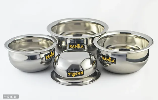Stainless Steel Handi Set, Serving Handi,Cookware Set ,Patila, Bhagona, Cookware Set -Capacity-1.5liter,1liter,0.75liter,0.50liter-thumb4