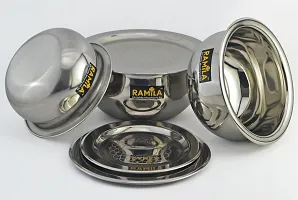 Steel Handi With Lid, patila Laser Design lid Cookware Set of 3 Pieces With lid Cooking Serving Bowl biryani Milk Pot - Capacity 1.5-L, 1-L, 0.75-L-thumb3