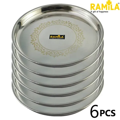 Stainless Steel Dinner plate Set For kitchen Pack of 6