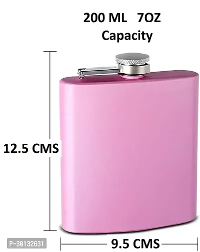 Hip Flask 7 OZ Matt PINK Stainless Steel Hip Flask 200 ml-thumb2